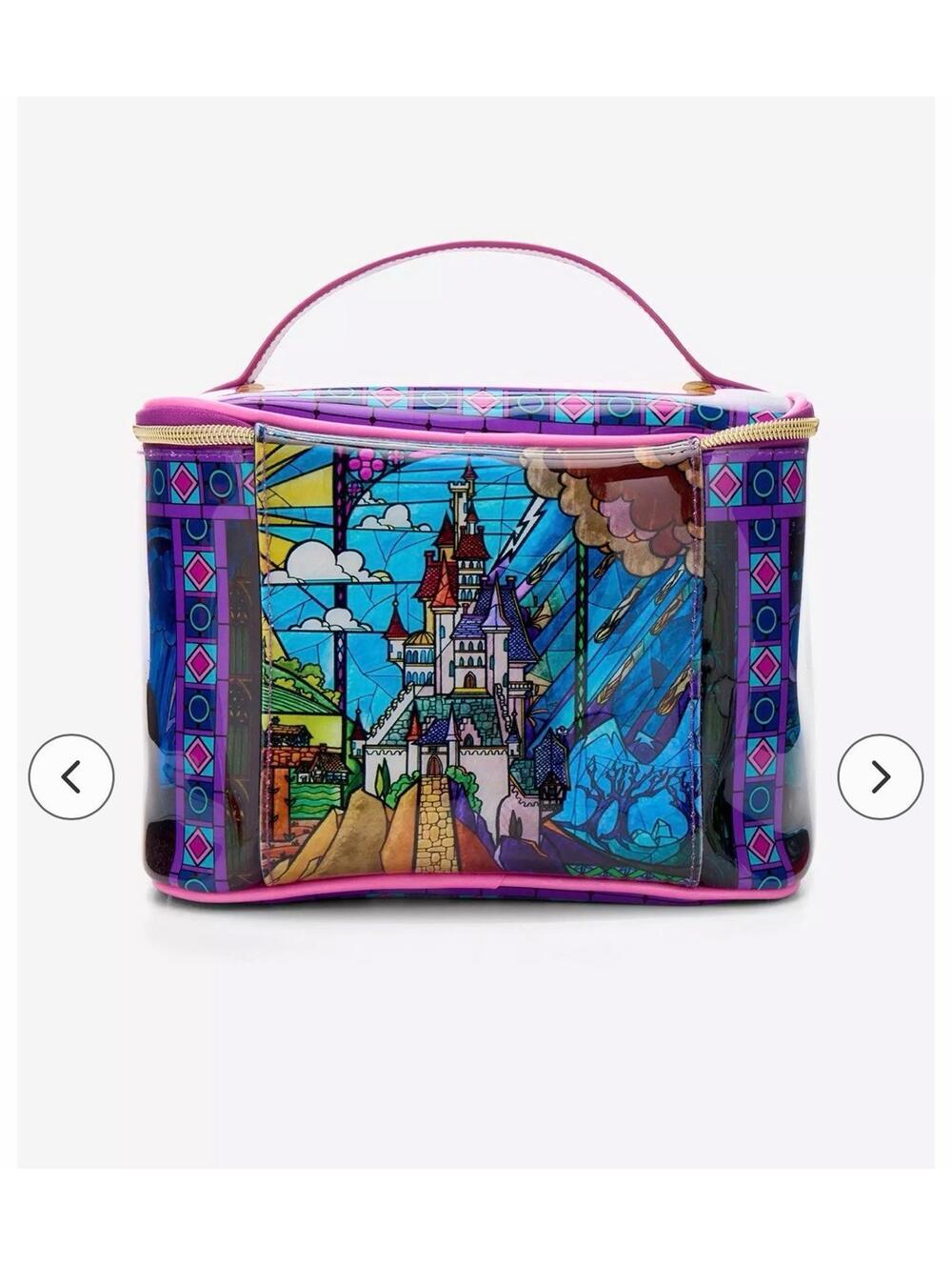Disney Beauty and the Beast Stained Glass Cosmetic Case NWT - Picture 3 of 5
